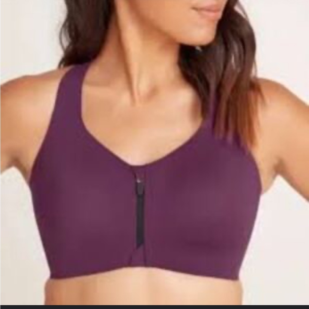 NWOT Knix Catalyst Front Zip Sports Bra Berry Sz 1 (32A, 32B, 34A, 34B)